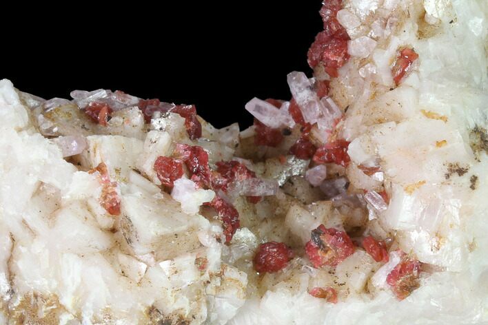 Roselite Crystal Clusters and Calcite on Dolomite - Morocco #141661